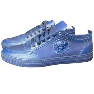 Versace Blue Leather Medusa Low Top